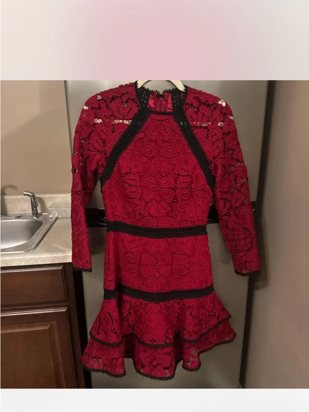 Alexis Red and black lace dress #lacedress worn only once! valentine - Picture 2 of 5